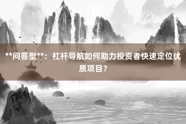 **问答型**：杠杆导航如何助力投资者快速定位优质项目？