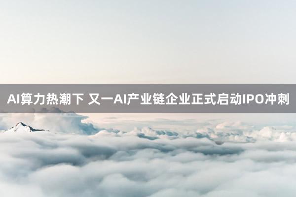 AI算力热潮下 又一AI产业链企业正式启动IPO冲刺