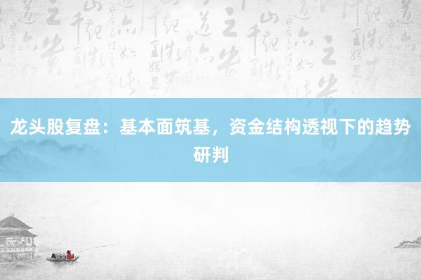 龙头股复盘：基本面筑基，资金结构透视下的趋势研判